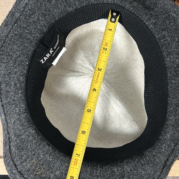 Zara Gray Cream Wool Blend Hat - gently used - Picture 6 of 11